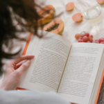 woman reading a book